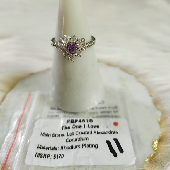 NWT Bomb Party 'The One I Love' Alexandrite Corundum Rhodium Ring - Size 11 - Picture 7 of 10